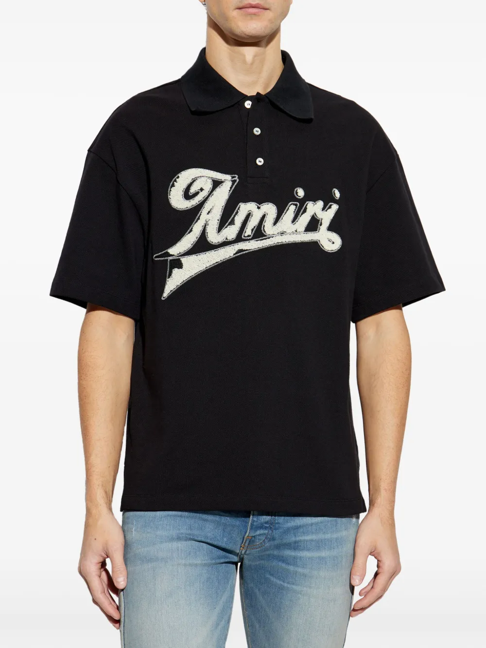 New Season  AMIRI embroidered-logo polo shirt