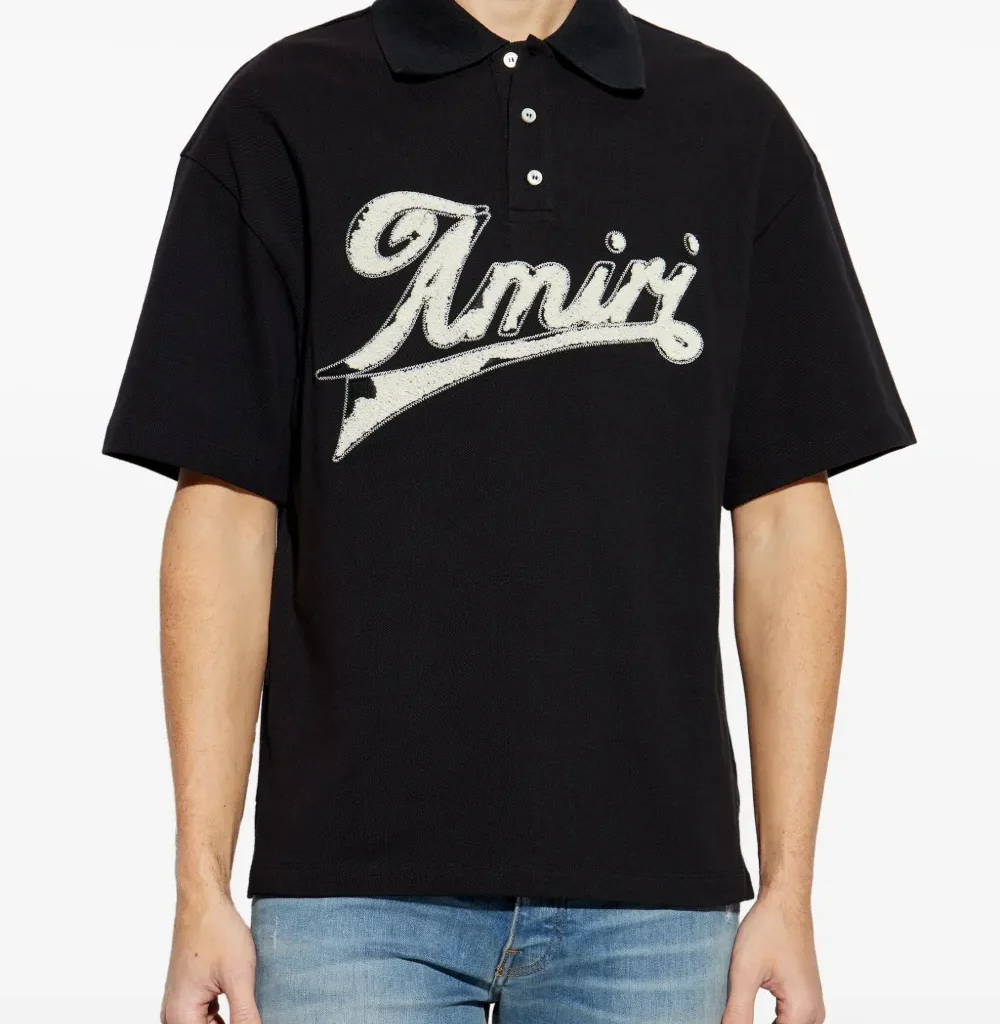 New Season  AMIRI embroidered-logo polo shirt