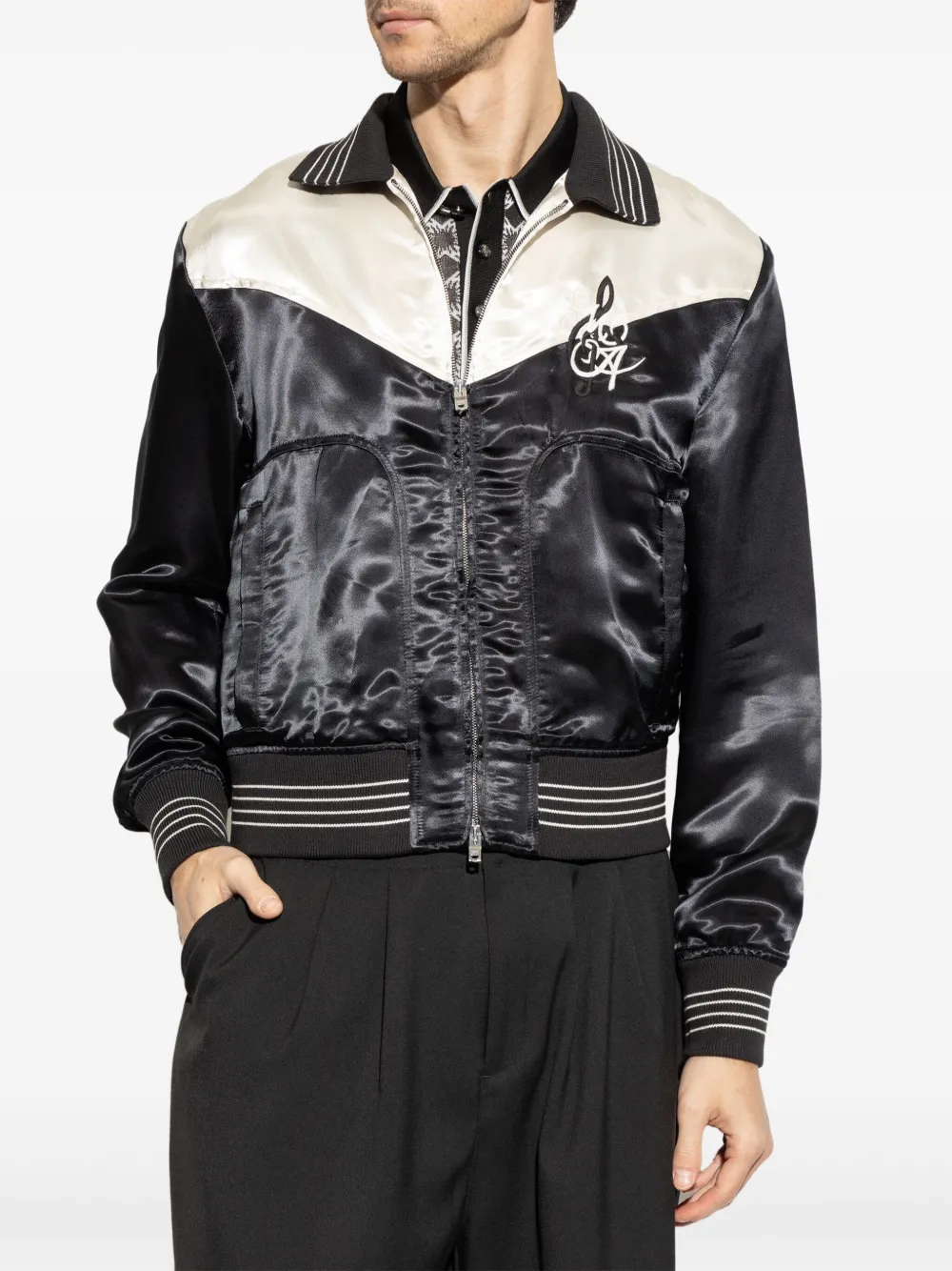 New Season  AMIRI logo-embroidered bomber jacket